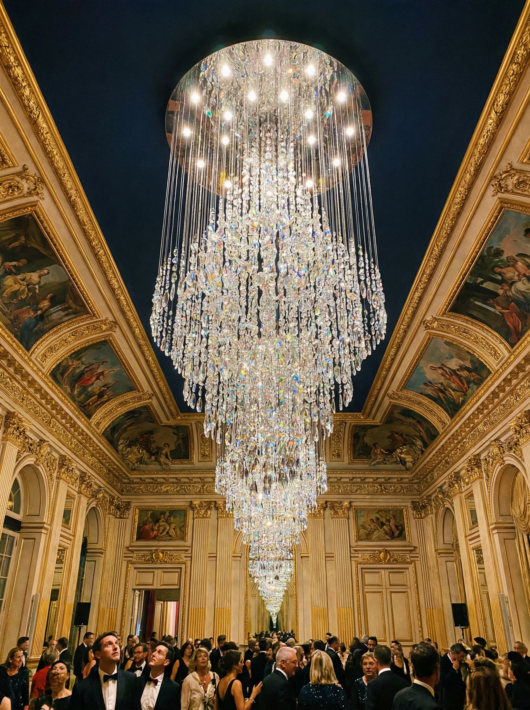 瀑布式水晶吊灯，为 澳门百家乐 贵宾厅增添奢华气息